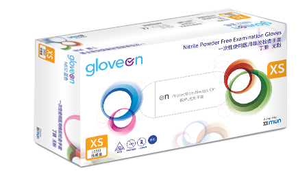 gloveon NB32，NW32無粉， 9’, 非滅菌, 指尖麻面